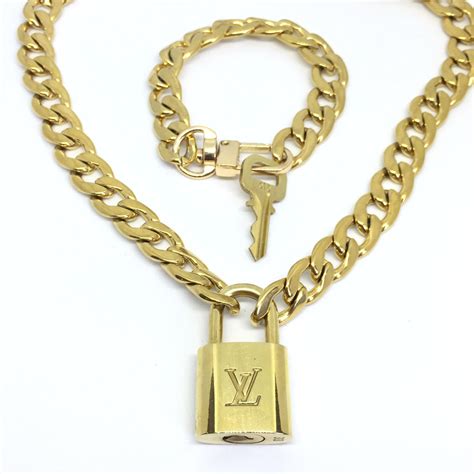 louis vuitton padlock necklace silver